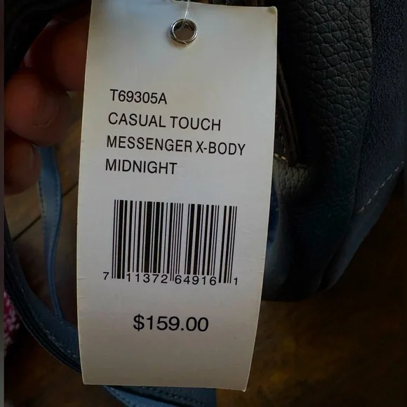 NWT Tignanello Midnight Blue Genuine Leather/Suede Messenger Crossbody Bag - Picture 3 of 16